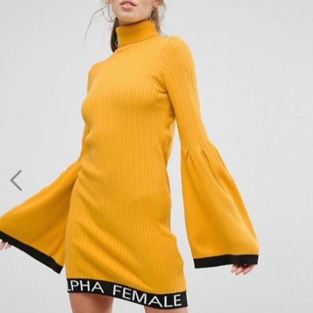 ASOS Dress With Extreme Flare Sleeve